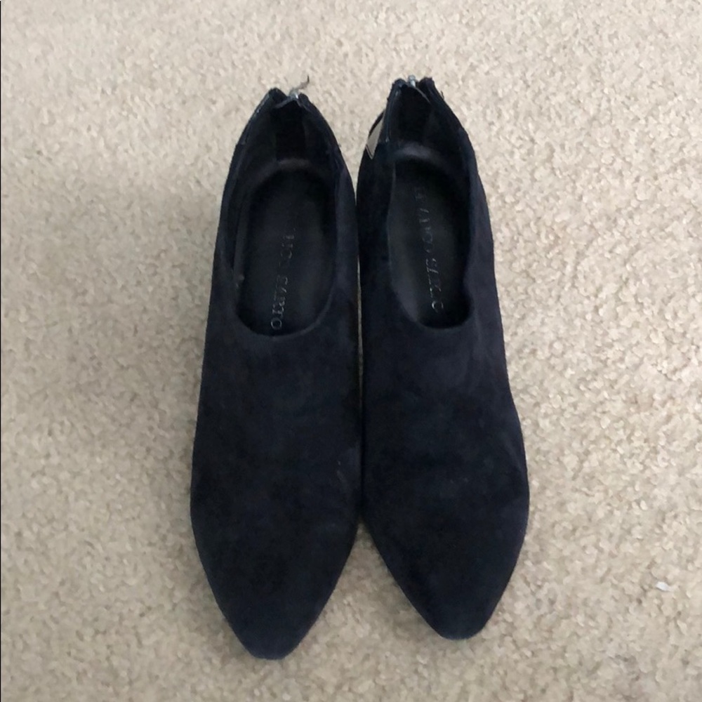 Black booties with zippers